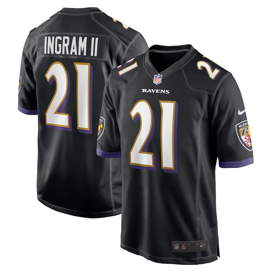 Men Baltimore Ravens #21 Mark Ingram Nike Black Game Player NFL Jersey->baltimore ravens->NFL Jersey